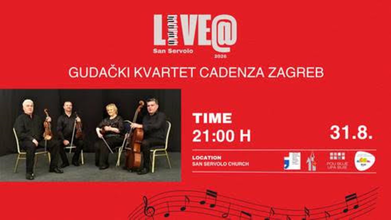 Gudački kvartet Cadenza Zagreb u Bujama – 31. kolovoza u Crkvi sv. Servula
